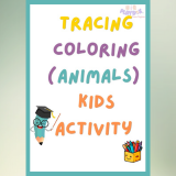 Tracing and Colouring Work Sheet for Pre-schoolers