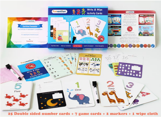 Eduketive 1+2=3 PREMATH Write & Wipe Reusable Activity, Educational Game with Exercise Book