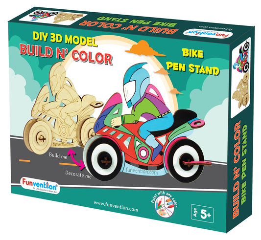 Bike, 3D Coloring Model, DIY Desk Organizer Pen Stand