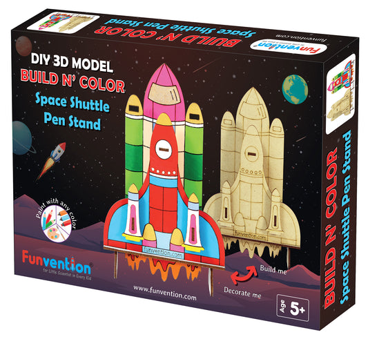 Space Shuttle, 3D Coloring Model, DIY Desk Organizer Pen Stand