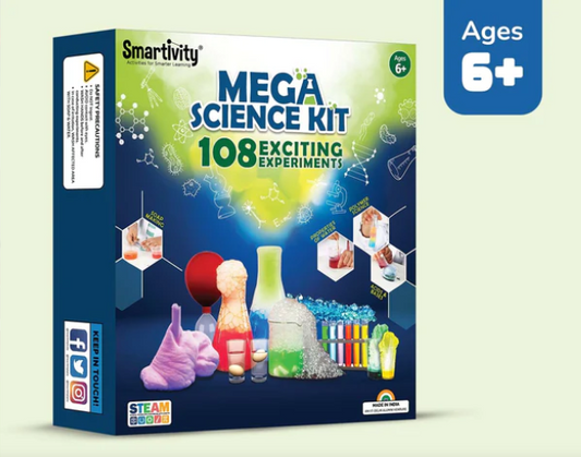 Mega Science Kit with 108 Chemistry Experiment, Kids Safe to use