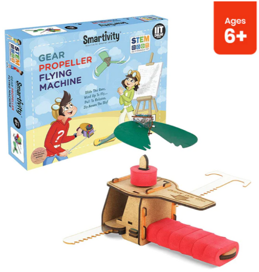 Gear Propeller Flying Machine, Learn Gears, Aerodynamics & Motion transfer