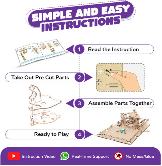 Roller Coaster Marble Slide, DIY STEM Construction Toy