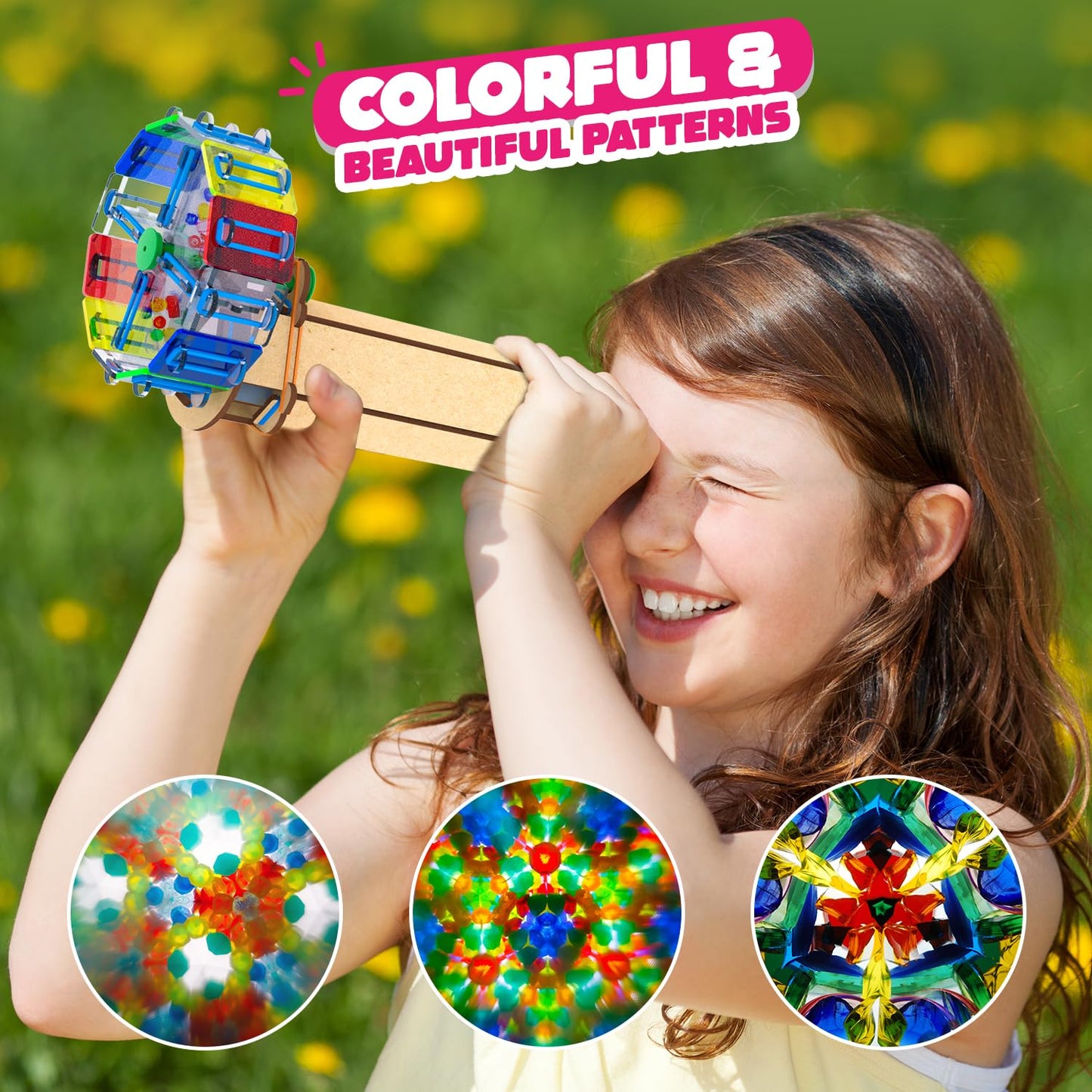 Kaleidoscope, See Beautiful Colorful Patterns with DIY STEM Educational Science Toy