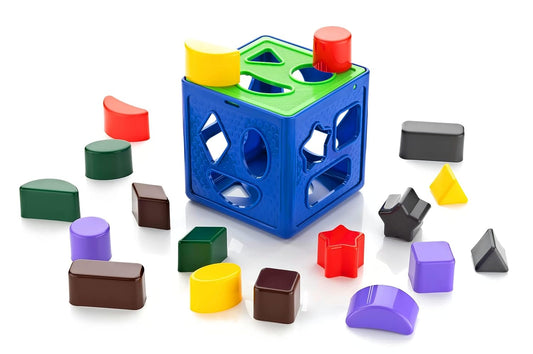 Shape/Colour sorting fun cube - 18 different colours and shapes - Early Educational Learning Fun toy