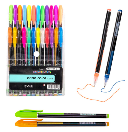 Neon Color pen set of 12 pens/ Mandala Art/