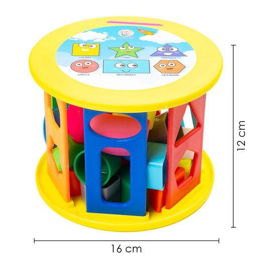 Shape/Colour sorting fun roller- 12 different vibrant colours and shapes - Early Educational Learning Fun toy- Roll play, Sort, and learn